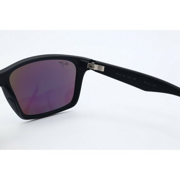 Maui Jim Makoa MJ 804-2M Square Black Sunglasses Polarized Green -SCRATCHED LENS - Picture 5 of 7